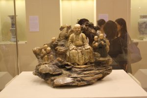 Soapstone sculpture of Tang Ying at International Antiques Fair Hong Kong