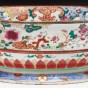 Rare export porcelain famille rose oval basin