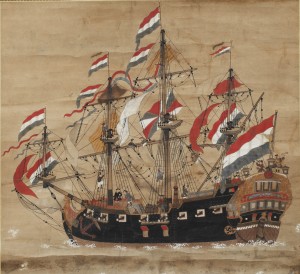 Roell Japanese painting of a Dutch Ship