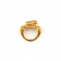 A GOLD RING IN THE FORM OF NANDI ON A LOTUS